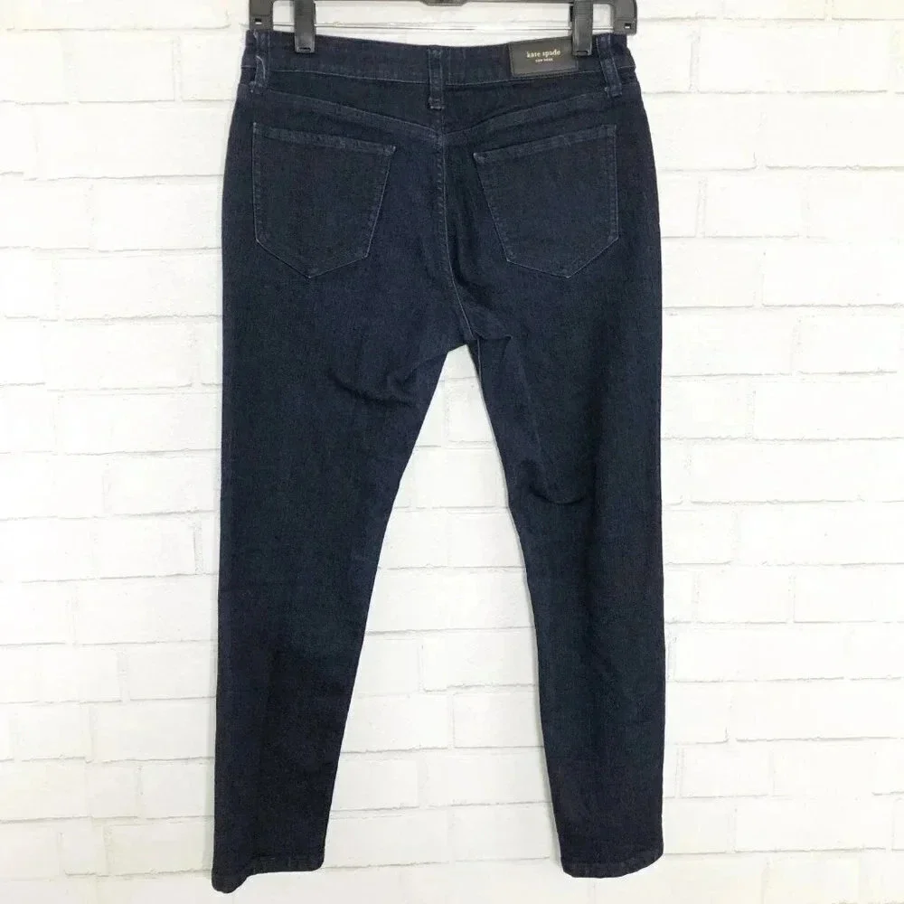 Kate Spade Broome Street Dark Wash Skinny Crop Jeans Women's Waist Size 26